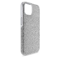 High smartphone case, iPhone® 14, Silver Tone by SWAROVSKI