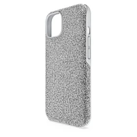 High smartphone case, iPhone® 14, Silver Tone by SWAROVSKI