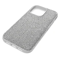 High smartphone case, iPhone® 14 Pro, Silver Tone by SWAROVSKI