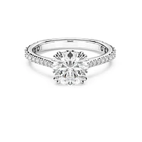 Constella cocktail ring, Round cut, Pavé, White