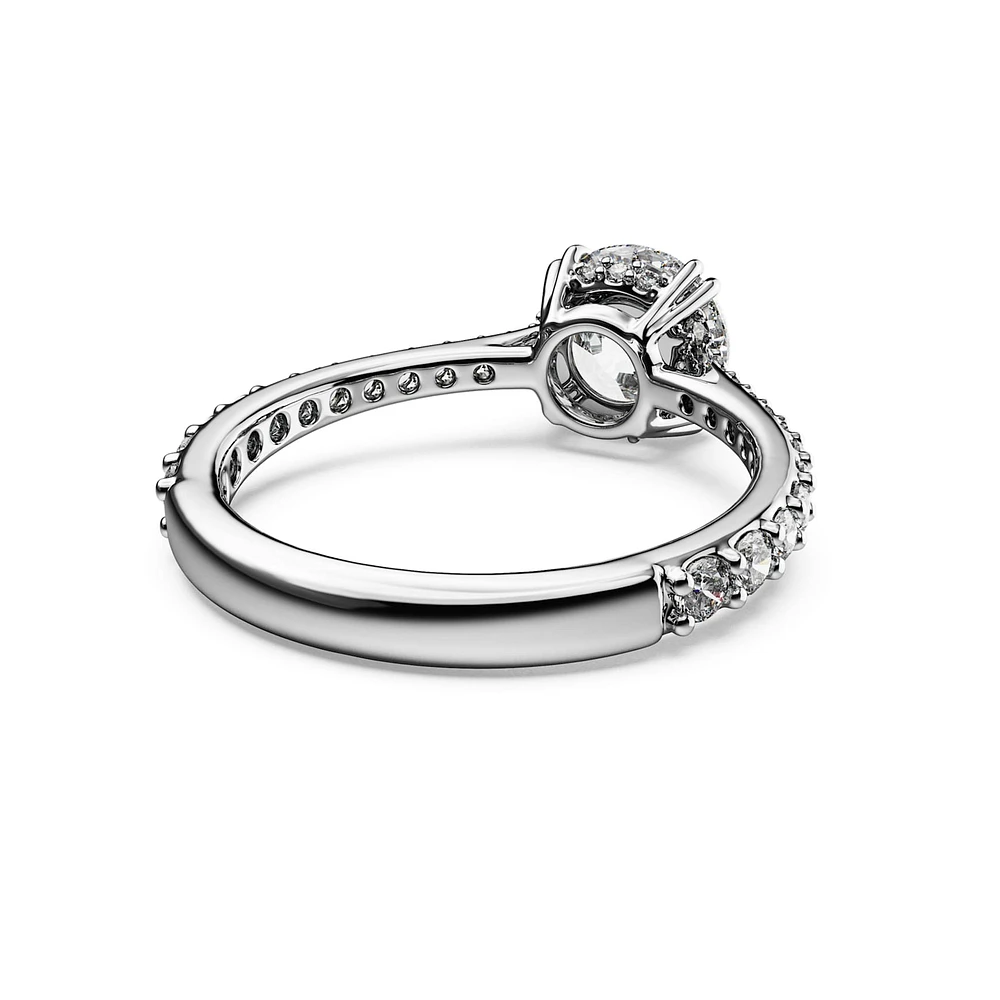 Constella cocktail ring, Round cut, Pavé, White