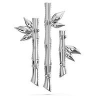 Dellium brooch, Bamboo, Green, Rhodium plated by SWAROVSKI