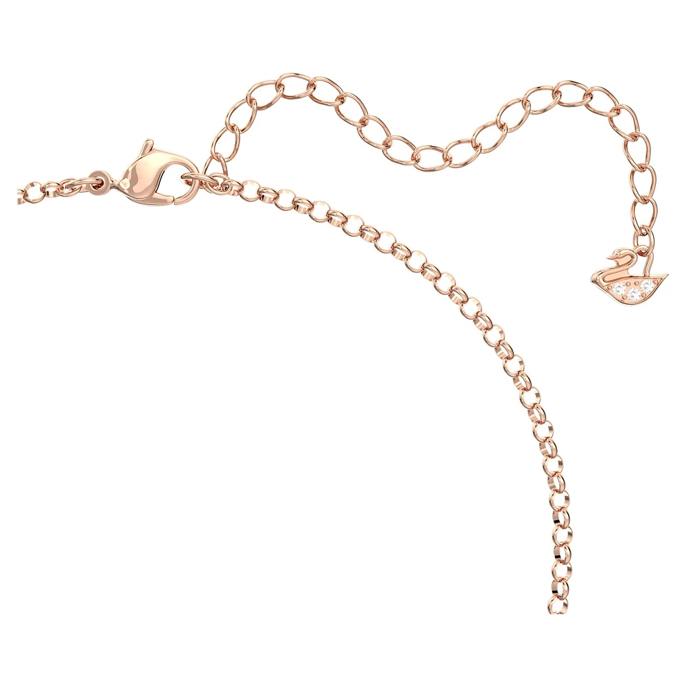 Further pendant, Intertwined circles, White, Rose gold-tone plated by SWAROVSKI