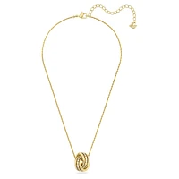 Further necklace, Intertwined circles, White, Gold-tone plated by SWAROVSKI