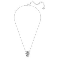 Further pendant, Intertwined circles, Small, White, Rhodium plated by SWAROVSKI
