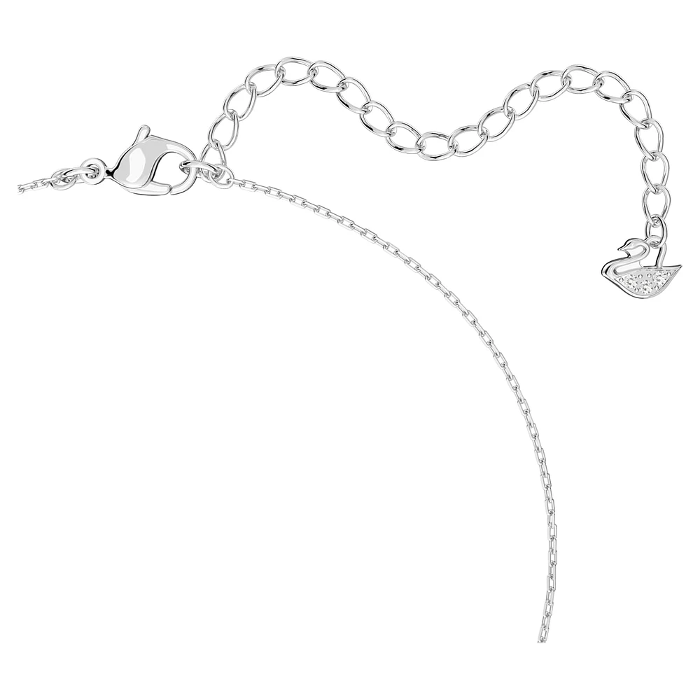 Further pendant, Intertwined circles, Small, White, Rhodium plated by SWAROVSKI