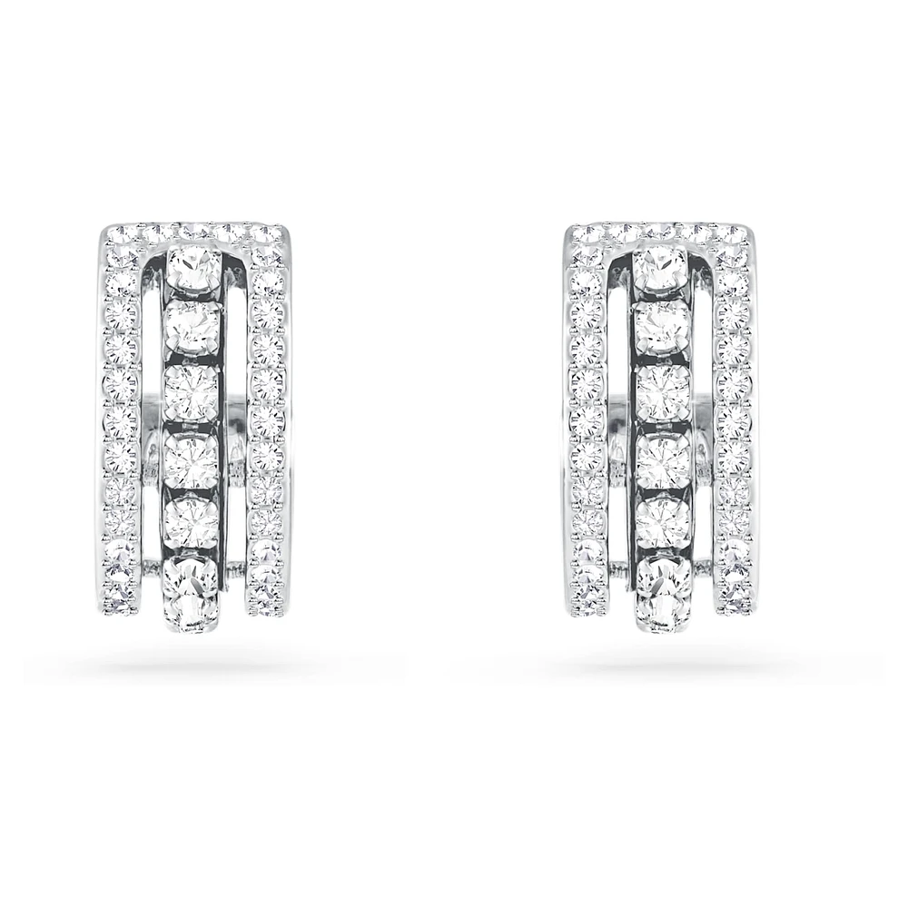 Further hoop earrings, White, Rhodium plated by SWAROVSKI