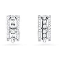 Further hoop earrings, White, Rhodium plated by SWAROVSKI