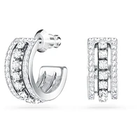 Further hoop earrings, White, Rhodium plated by SWAROVSKI