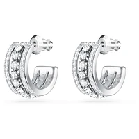 Further hoop earrings, White, Rhodium plated by SWAROVSKI