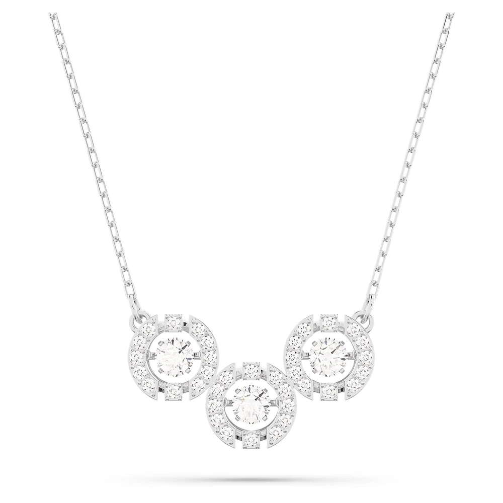Una necklace, Round cut, White, Rhodium plated by SWAROVSKI