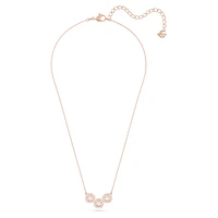 Swarovski Sparkling Dance Trilogy necklace, Round cut, White, Rose gold-tone plated by SWAROVSKI