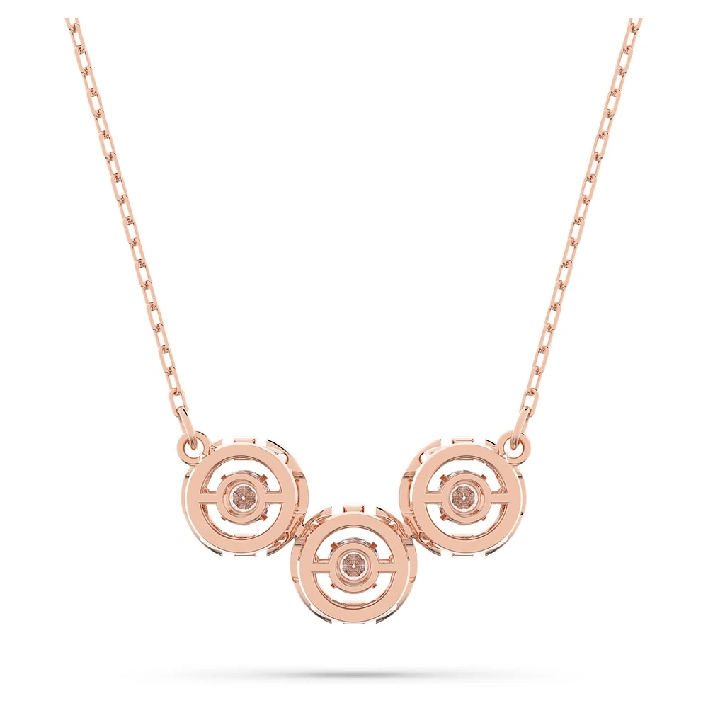 Swarovski Sparkling Dance Trilogy necklace, Round cut, White, Rose gold-tone plated by SWAROVSKI