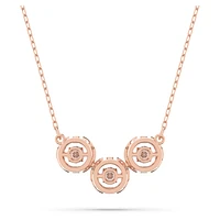 Swarovski Sparkling Dance Trilogy necklace, Round cut, White, Rose gold-tone plated by SWAROVSKI