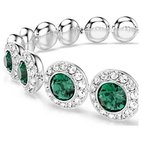 Una Angelic bracelet, Round cut, Pavé, Medium, Green, Rhodium plated by SWAROVSKI