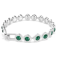 Una Angelic bracelet, Round cut, Pavé, Medium, Green, Rhodium plated by SWAROVSKI