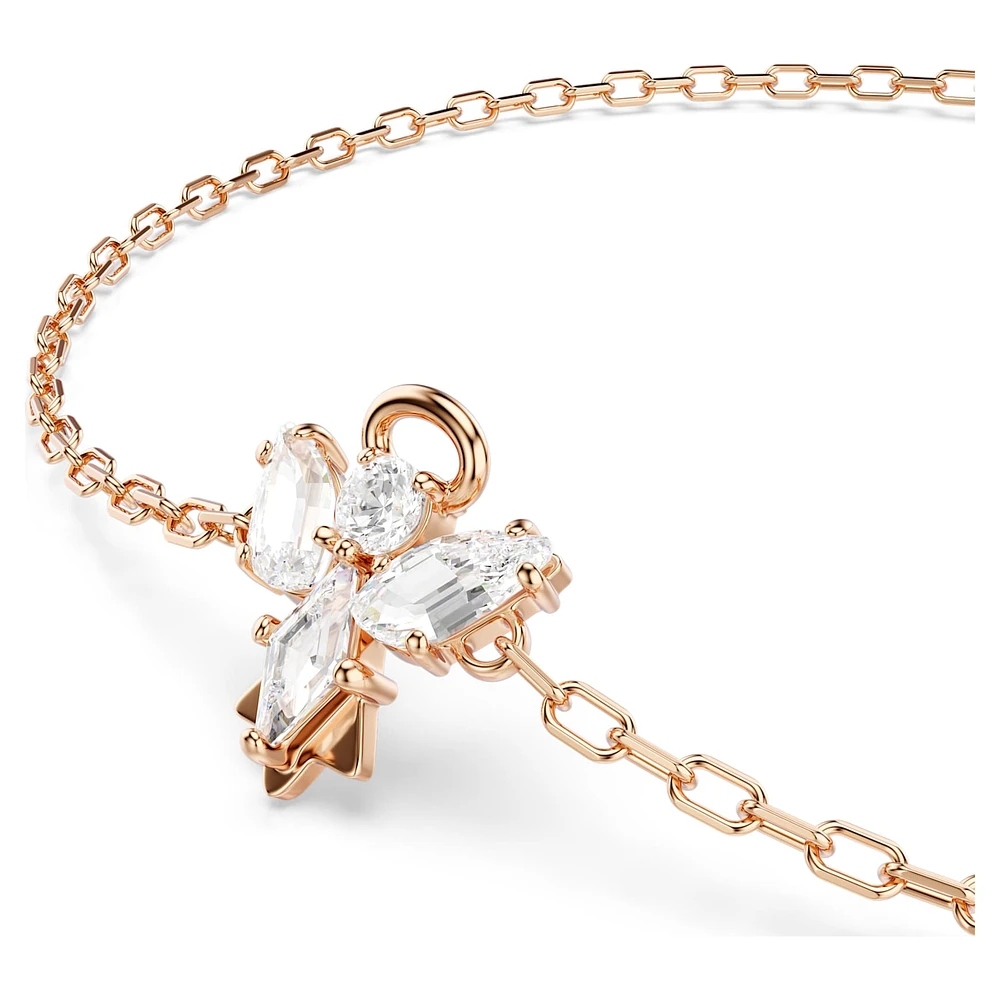 Magic bracelet, Angel, White, Rose gold-tone plated by SWAROVSKI