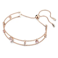 One bracelet, Mixed cuts, Heart, Pink, Rose gold-tone plated by SWAROVSKI