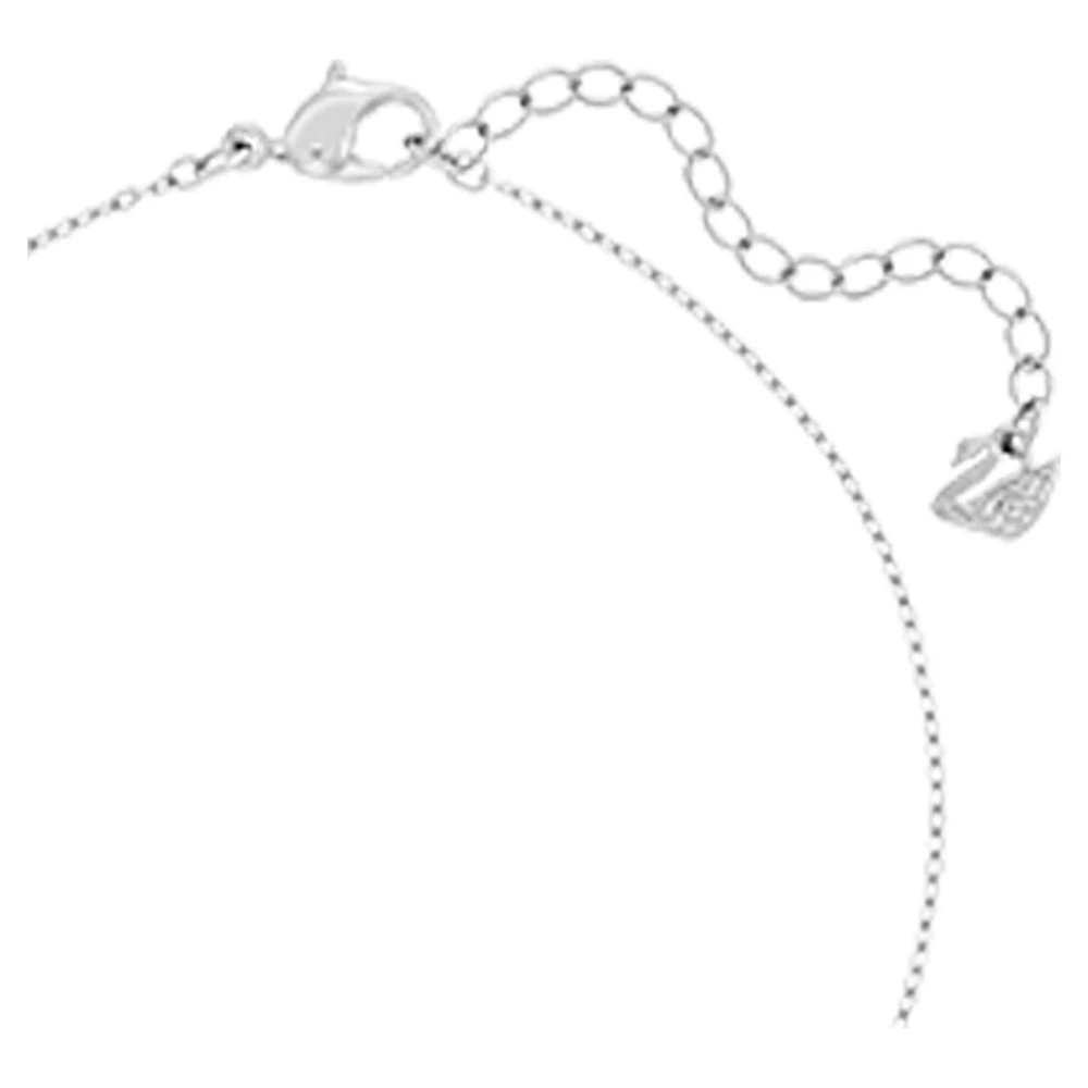 Attract set, Heart, White, Rhodium plated by SWAROVSKI