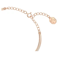 Volta bangle, Bow, White, Rose gold-tone plated by SWAROVSKI