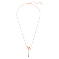 Volta Y pendant, Bow, Pink, Rose gold-tone plated by SWAROVSKI