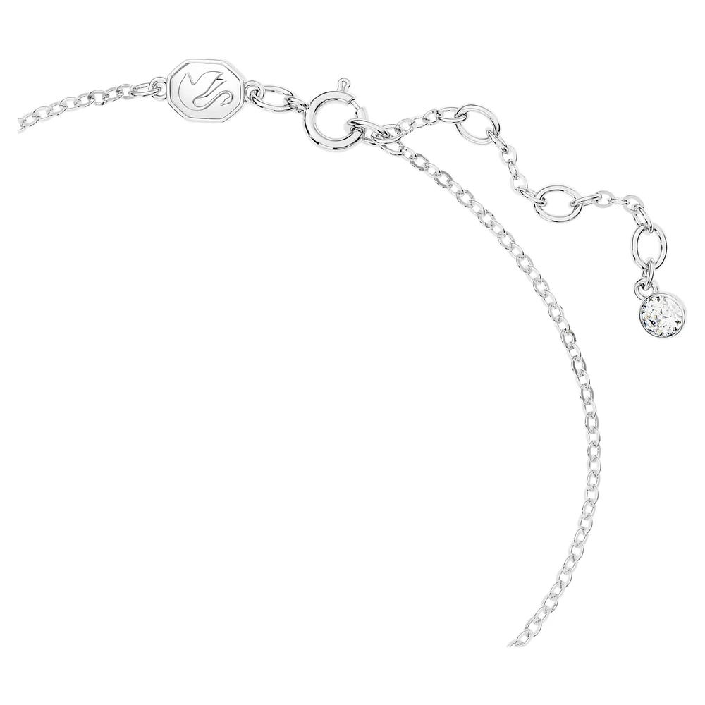 Volta bracelet, Bow, White, Rhodium plated by SWAROVSKI