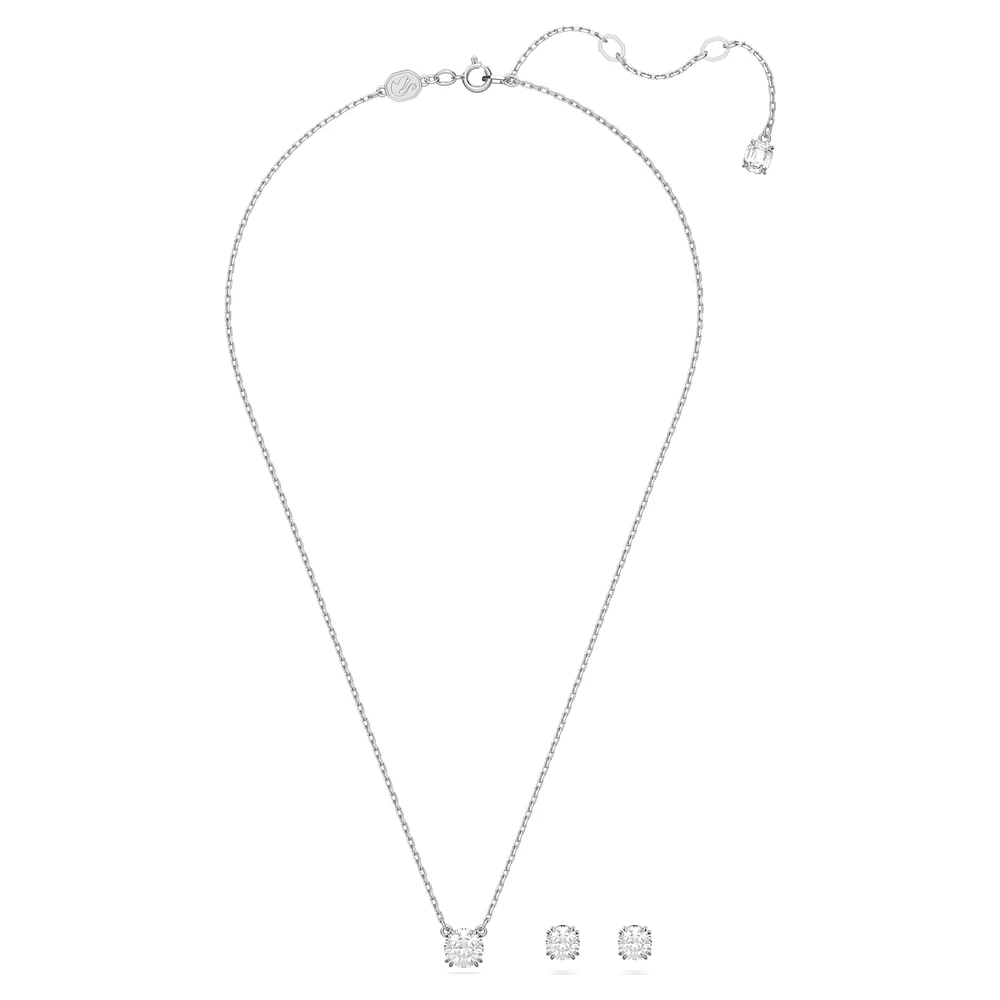 Constella set, Round cut, White, Rhodium plated by SWAROVSKI