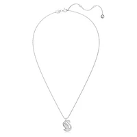 Swarovski Iconic Swan pendant, Swan, Medium, White, Rhodium plated by SWAROVSKI