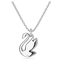 Swarovski Iconic Swan pendant, Swan, Medium, White, Rhodium plated by SWAROVSKI