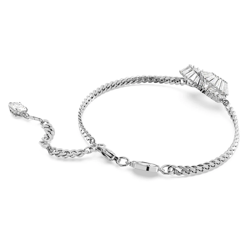 Matrix bracelet, Heart, White, Rhodium plated by SWAROVSKI