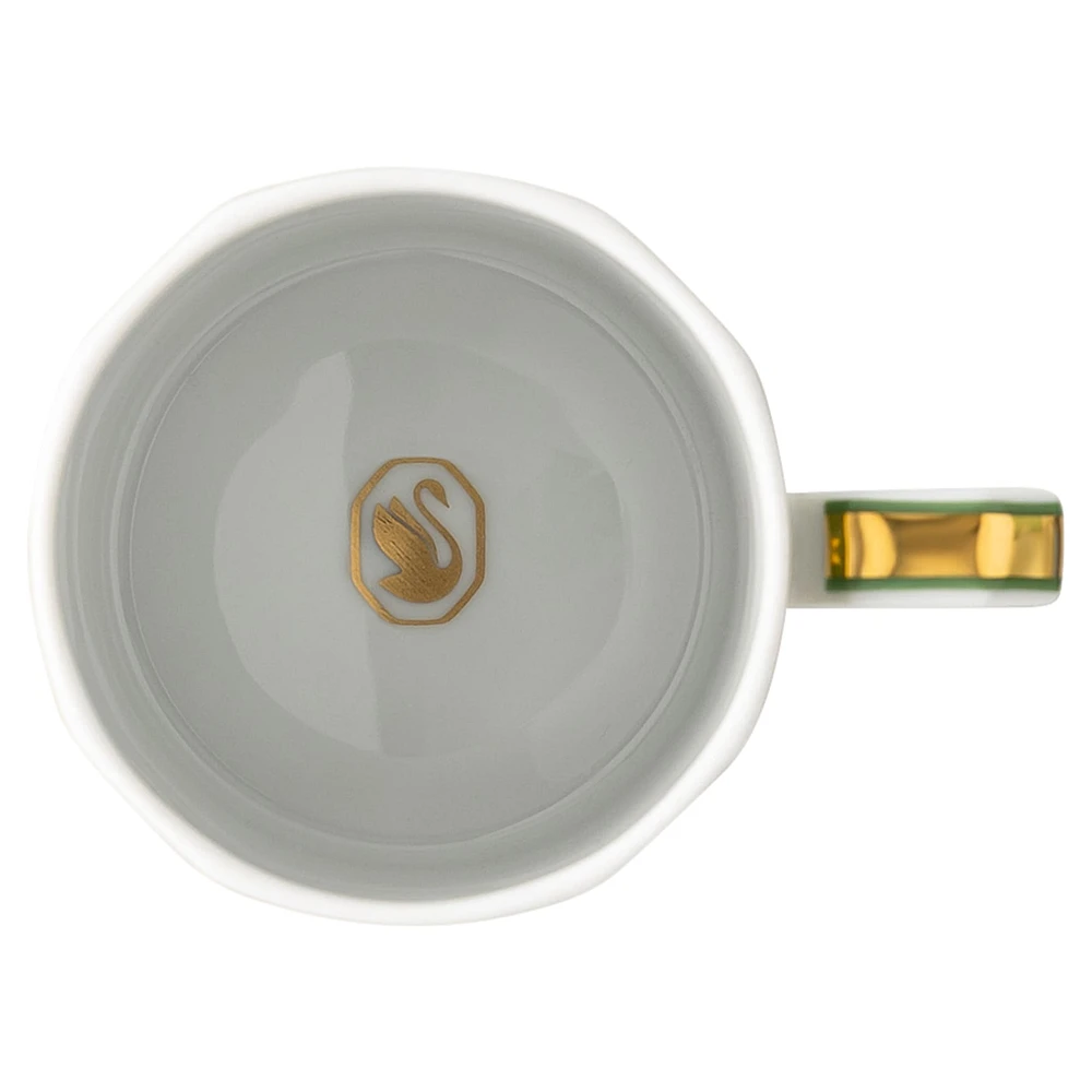 Signum espresso cup with saucer, Porcelain, Green by SWAROVSKI