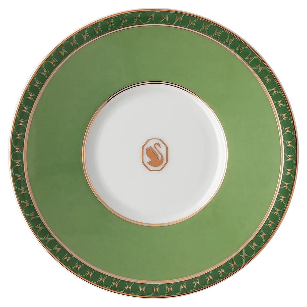 Signum espresso cup with saucer, Porcelain, Green by SWAROVSKI