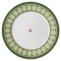 Signum dinner plate, Porcelain, Green by SWAROVSKI