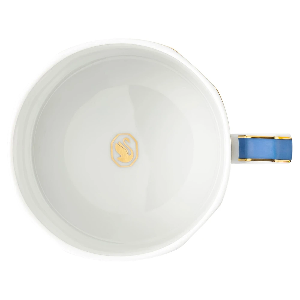 Signum teacup with saucer, Porcelain, Blue by SWAROVSKI