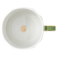 Signum teacup with saucer, Porcelain, Green by SWAROVSKI