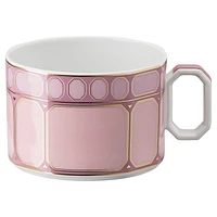Signum teacup with saucer, Porcelain, Pink by SWAROVSKI