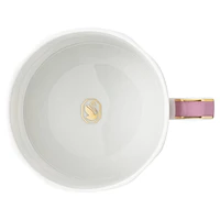 Signum teacup with saucer, Porcelain, Pink by SWAROVSKI