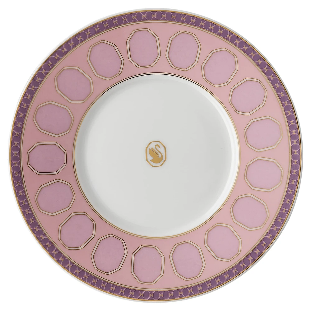 Signum teacup with saucer, Porcelain, Pink by SWAROVSKI