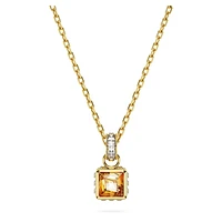 Chroma pendant, Square cut, Yellow, Gold-tone plated by SWAROVSKI
