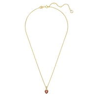 Stilla pendant, Heart, Red, Gold-tone plated by SWAROVSKI