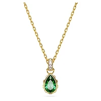 Stilla pendant, Pear cut, Green, Gold-tone plated by SWAROVSKI