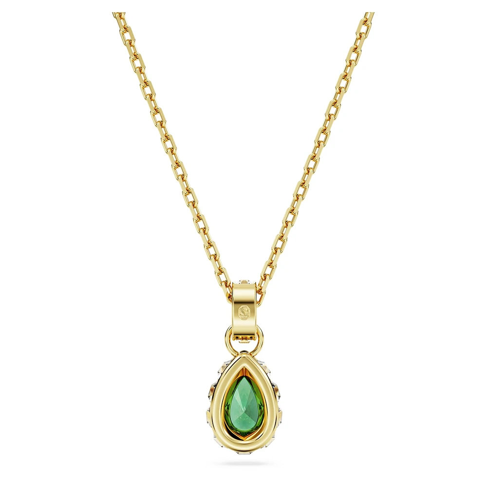 Stilla pendant, Pear cut, Green, Gold-tone plated by SWAROVSKI