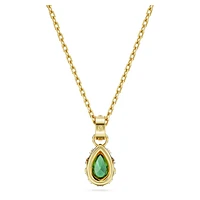 Stilla pendant, Pear cut, Green, Gold-tone plated by SWAROVSKI