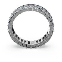 Matrix ring, Baguette cut, Gray, Ruthenium plated by SWAROVSKI