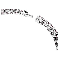 Matrix Tennis bracelet, Round cut, Pink, Rhodium plated by SWAROVSKI