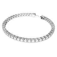 Matrix Tennis bracelet, Round cut, White, Rhodium plated by SWAROVSKI