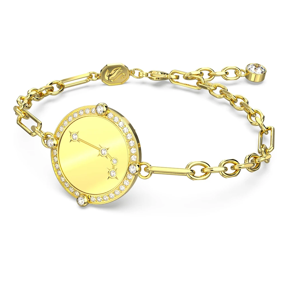 Zodiac bracelet, Aries, Gold tone, Gold-tone plated by SWAROVSKI