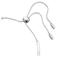 Swan bangle, Swan, White, Rhodium plated by SWAROVSKI