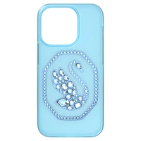 Smartphone case, Swan, iPhone® 14 Pro, Blue by SWAROVSKI