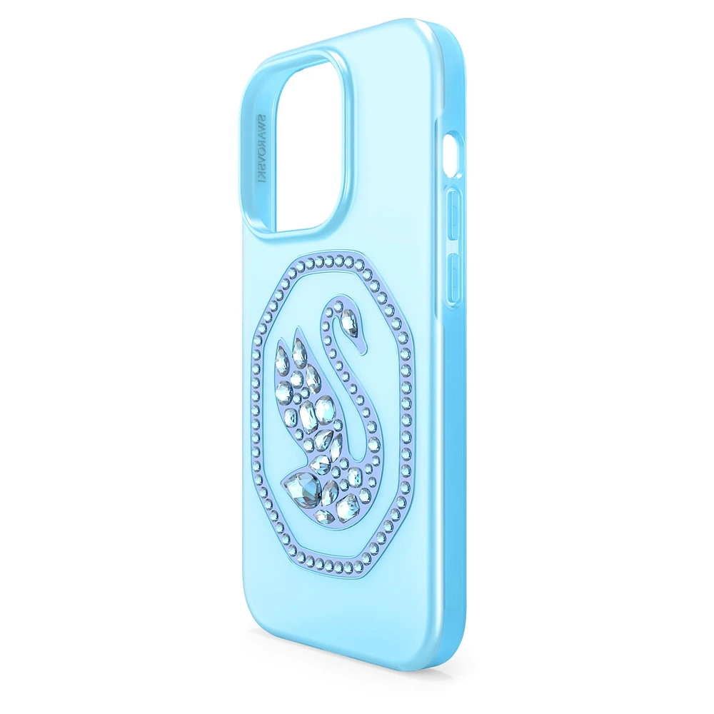 Smartphone case, Swan, iPhone® 14 Pro, Blue by SWAROVSKI